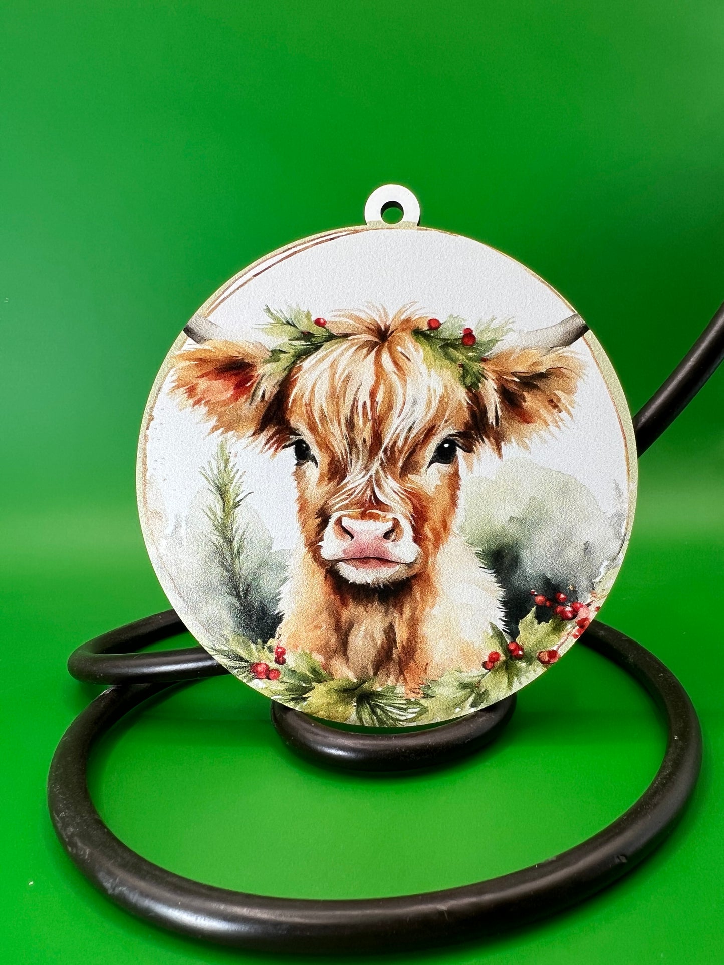 Printed Ornament Highland Cow