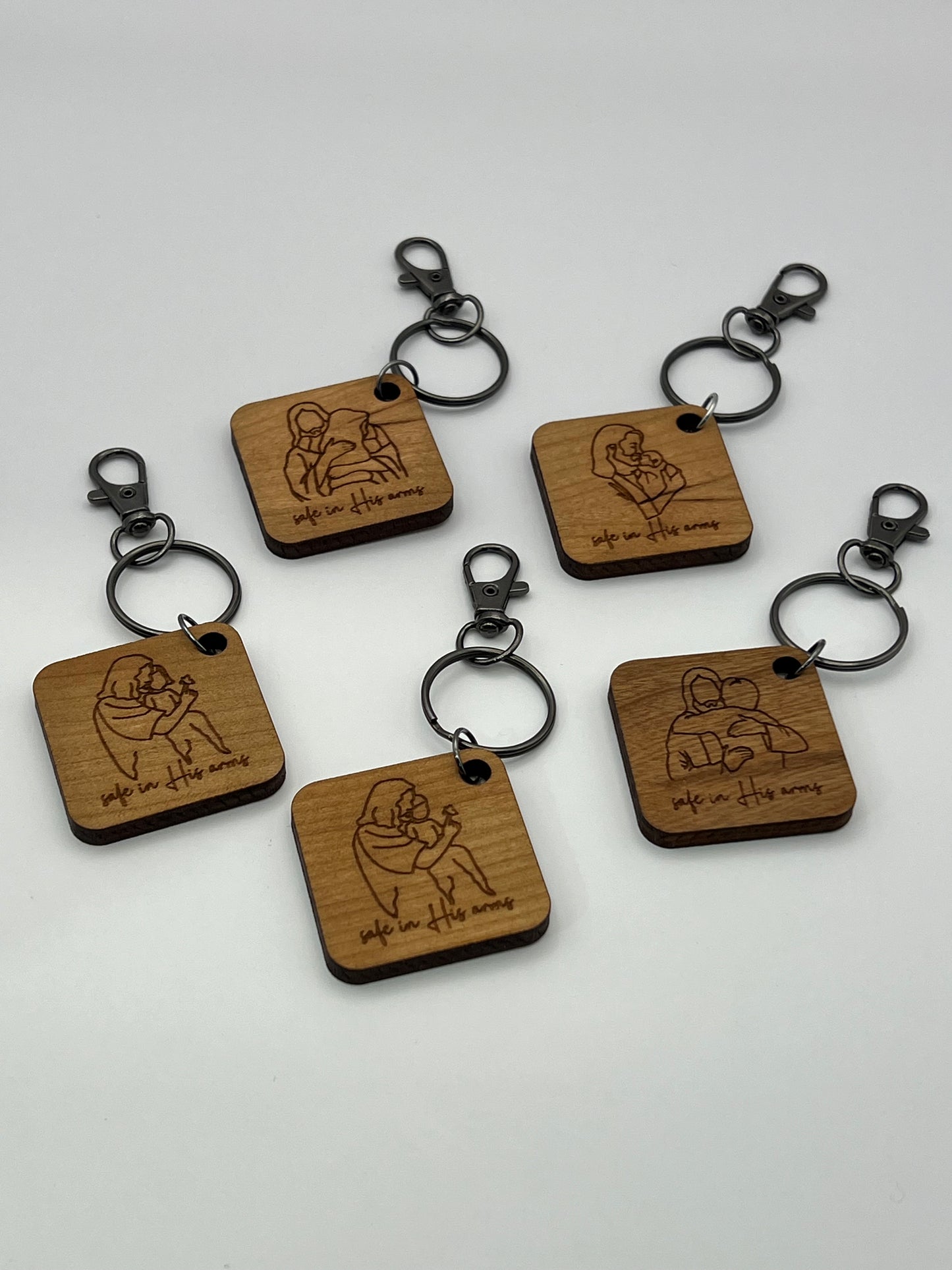 Safe in His Arms Keychain