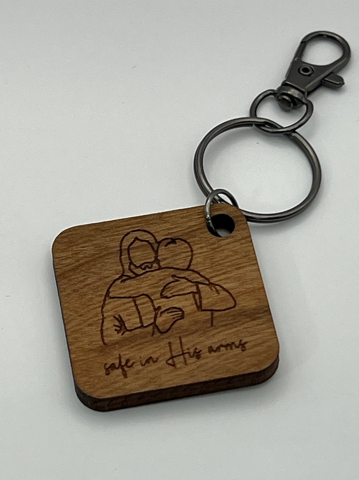Safe in His Arms Keychain