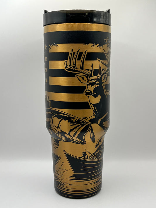 Outdoorsman 40 oz Tumbler Full Wrap Design