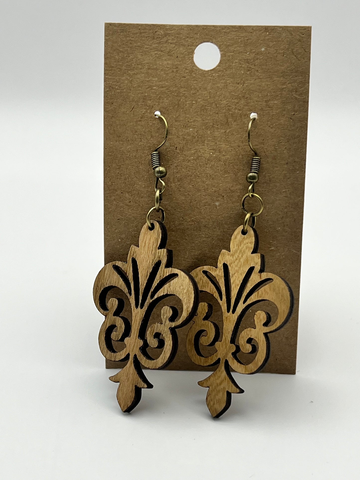 Fleur-de-lis Wood Earrings