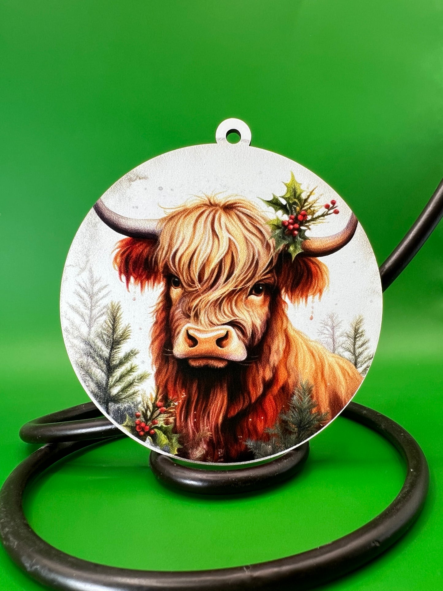 Printed Ornament Highland Cow