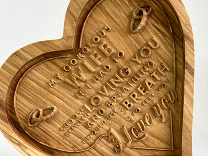 3D Carve Heart "I Love You"