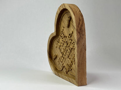 3D Carve Heart "I Love You"