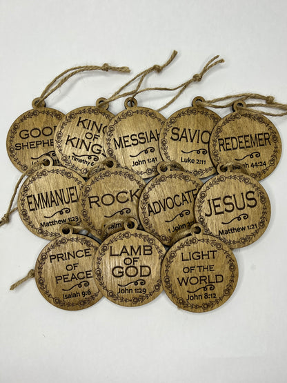 Names of Christ Ornament Set