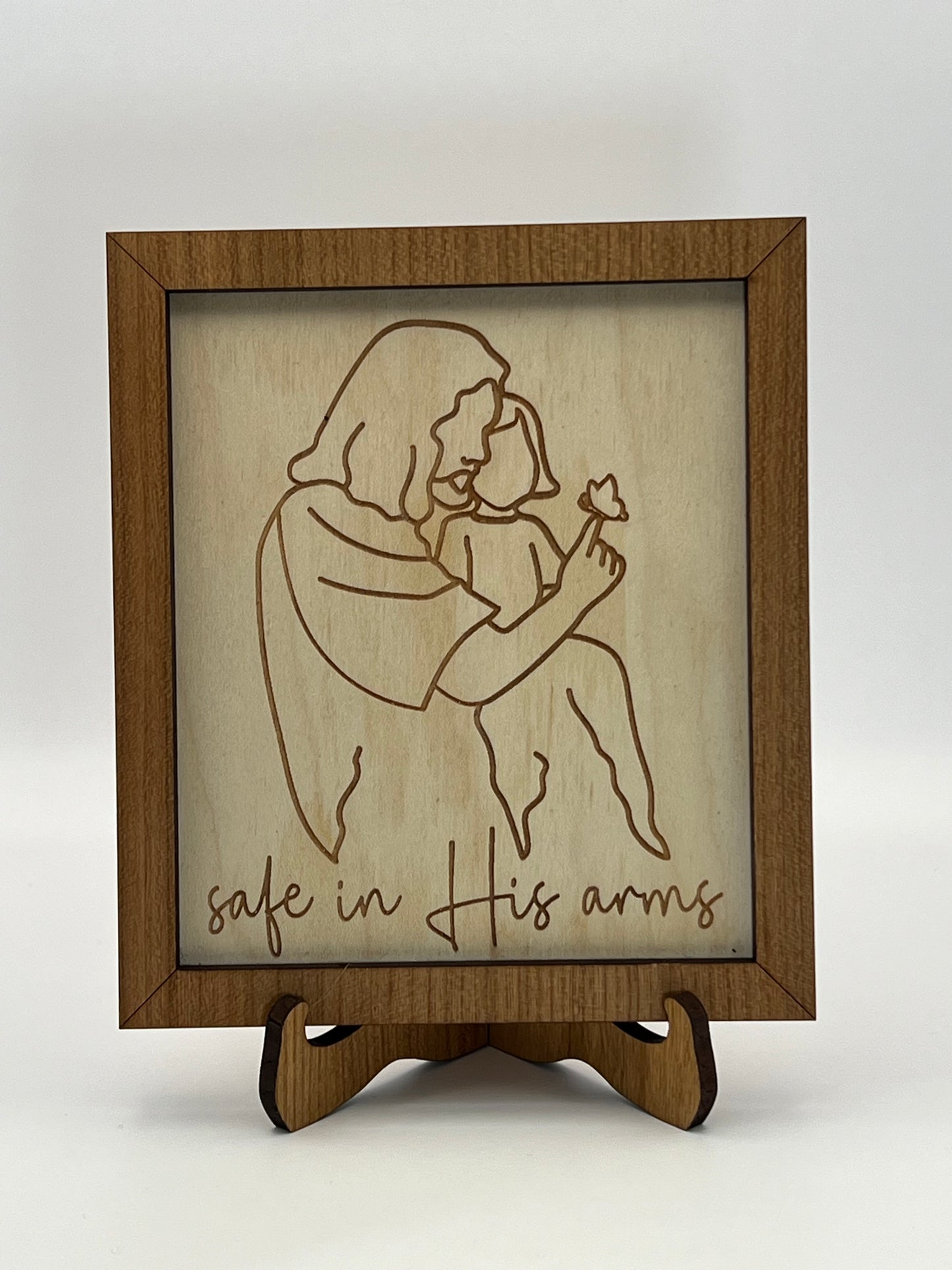 Safe in His Arms Shelf Sitter with Easel