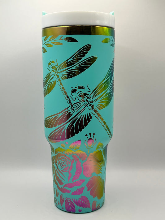 Dragonflies 40 oz Tumbler Full Wrap Design