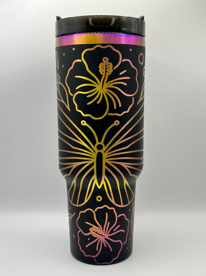 Butterfly 40 oz Tumbler Full Wrap Design