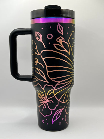 Butterfly 40 oz Tumbler Full Wrap Design