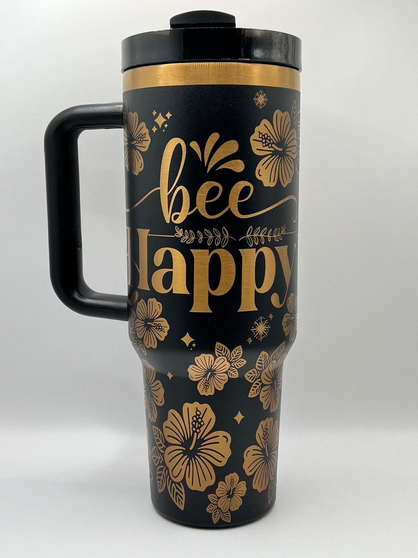 Bee Happy 40 oz Tumbler Full Wrap Design