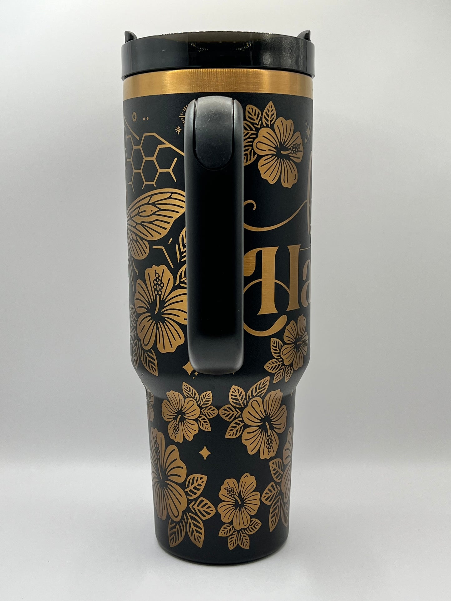 Bee Happy 40 oz Tumbler Full Wrap Design