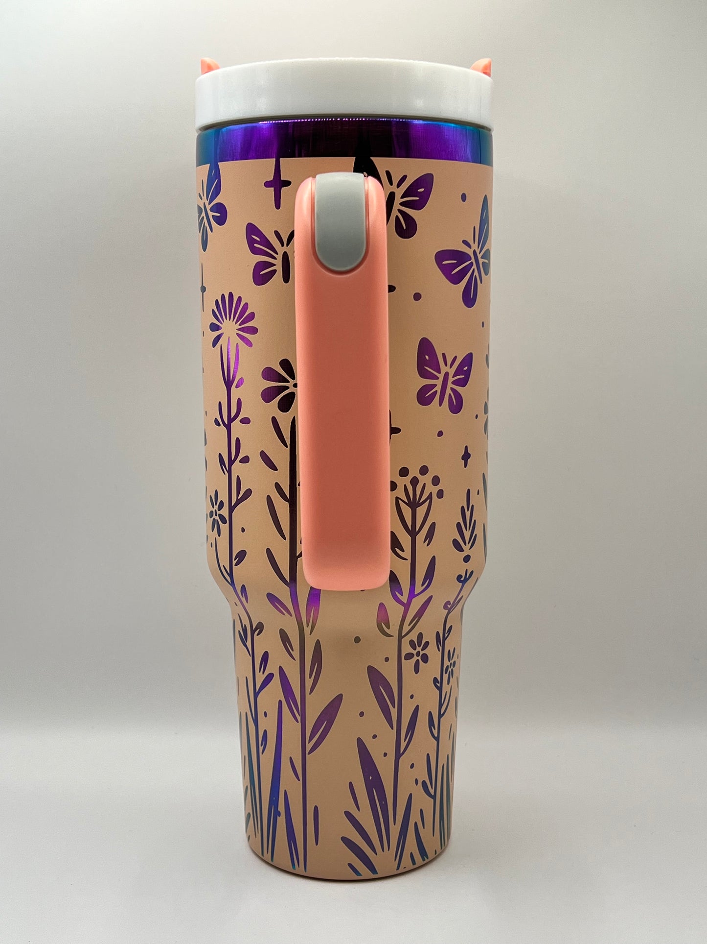 Wildflowers and Butterflies 40 oz Tumbler Full Wrap Design