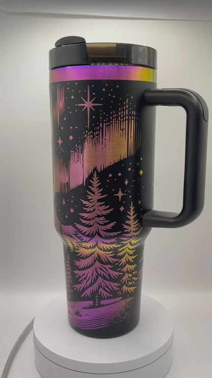 Northern Lights 40 oz Tumbler Full Wrap Design