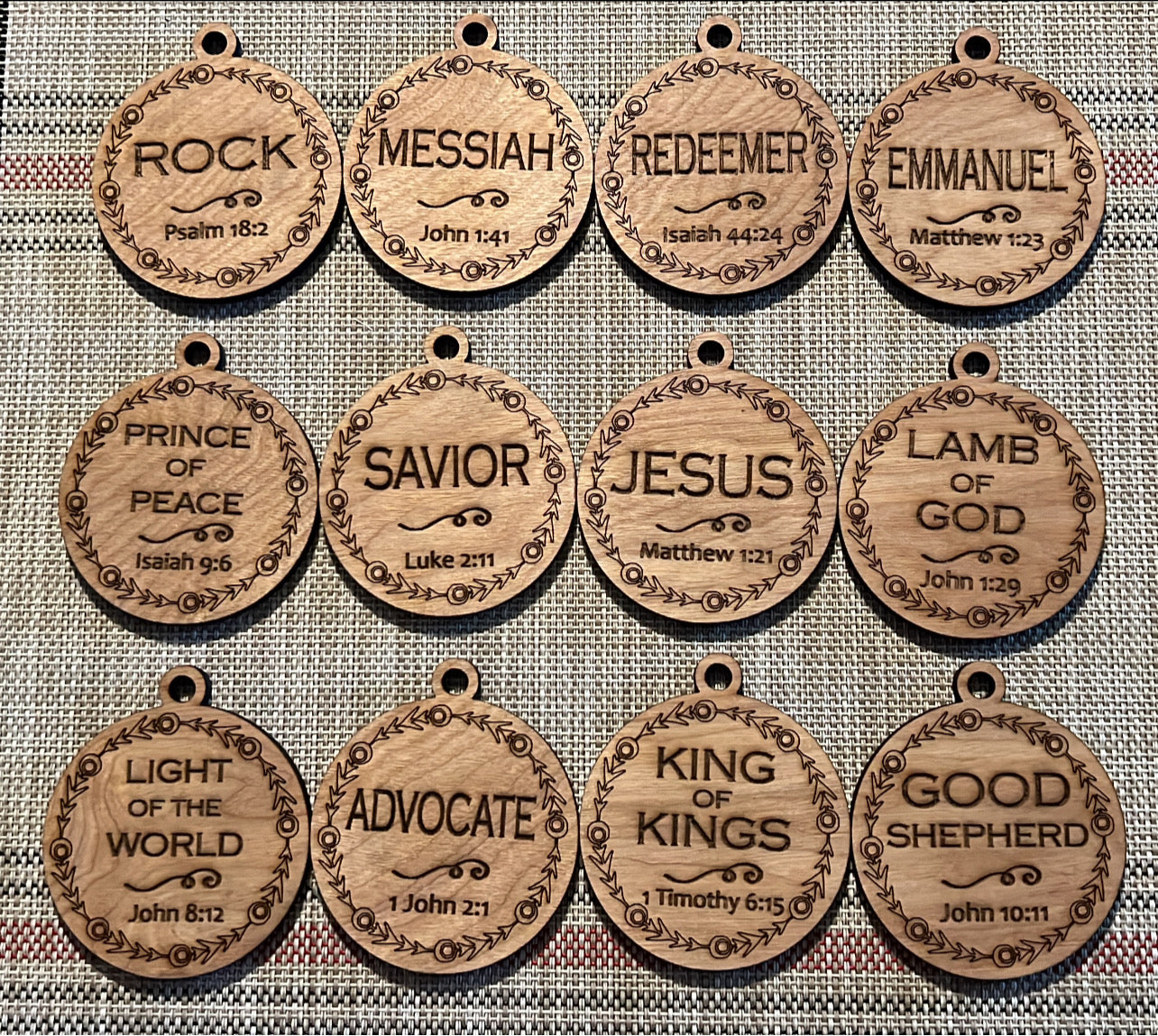 Names of Christ Ornament Set